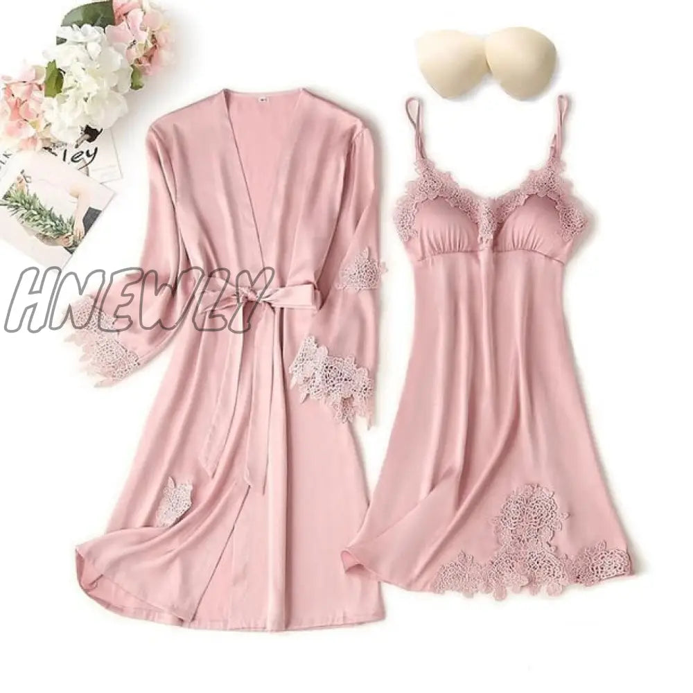 Lace Trim Sexy Wedding Lady Robe Suit Loose Satin Bride Bridesmaid Kimono Bathrobe Gown Mini