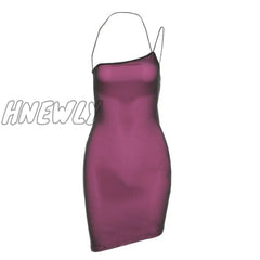 Mesh Halter Tie Up Baddie Dresses For Women Summer Casual Street Style Sexy Backless Sleeveless