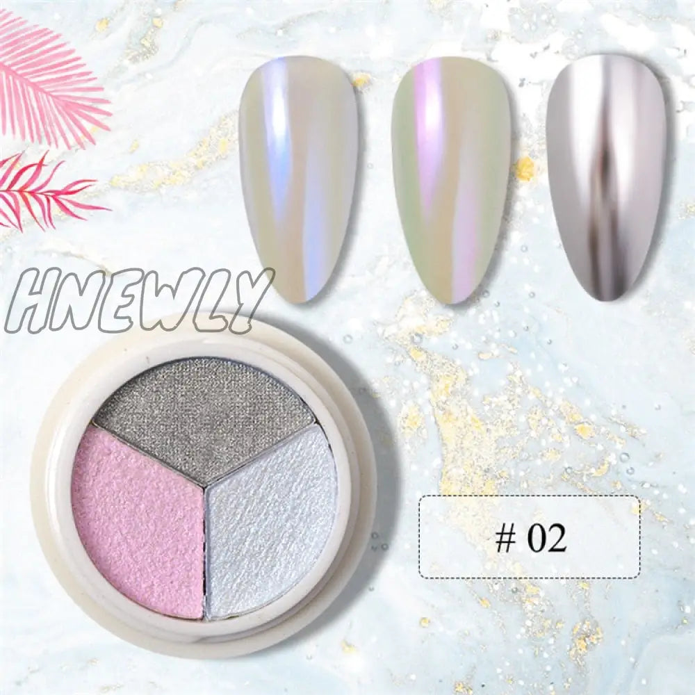 Mirror Nail Powder Pigment Pearl White Rubbing On Art Glitter Dust Chrome Aurora Blue Manicure