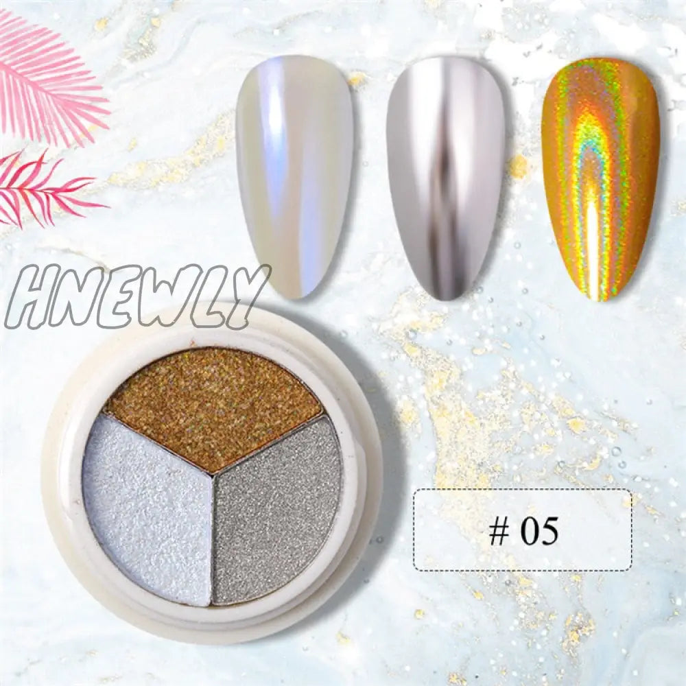 Mirror Nail Powder Pigment Pearl White Rubbing On Art Glitter Dust Chrome Aurora Blue Manicure