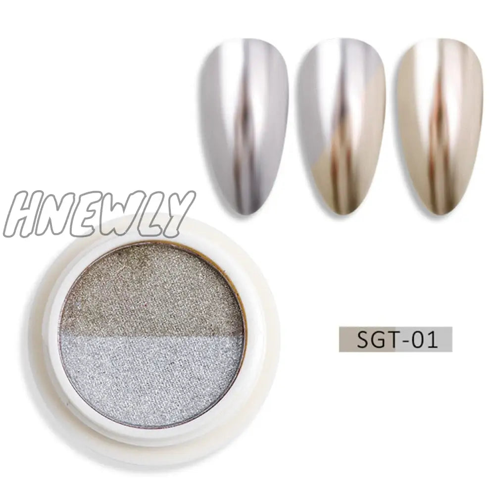 Mirror Nail Powder Pigment Pearl White Rubbing On Art Glitter Dust Chrome Aurora Blue Manicure