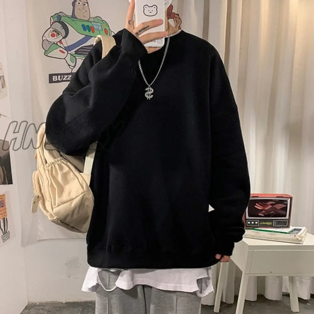 New Autumn Casual Sweatshirts Women Harajuku Solid Warm Oversize Hoodie Streetwear Unisex Couple