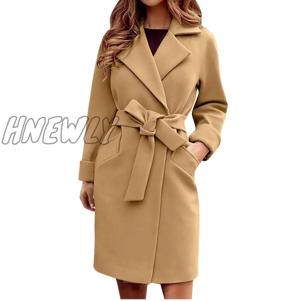 New Jackets For Women Long Coat Autumn Winter Plus Size Female Slim Fit Lapel Spring Overcoat