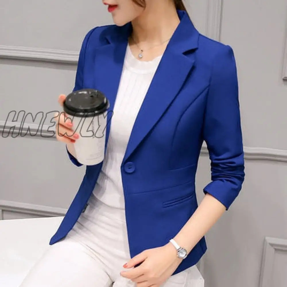 Peonfly Ladies Blazer Long Sleeve Blaser Women Suit Jacket Female Feminine Femme Pink Blue White