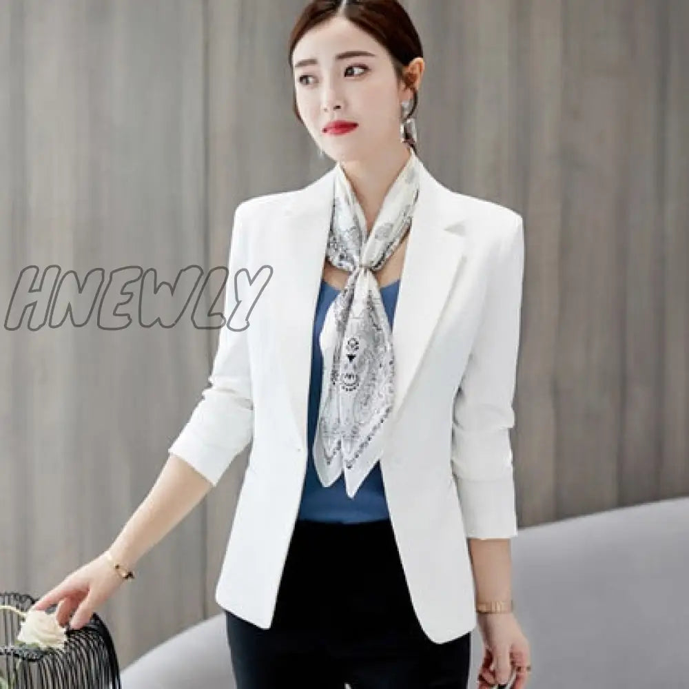 Peonfly Ladies Blazer Long Sleeve Blaser Women Suit Jacket Female Feminine Femme Pink Blue White