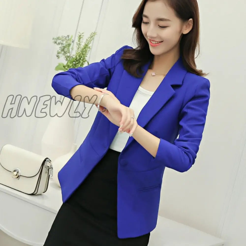 Peonfly Ladies Blazer Long Sleeve Blaser Women Suit Jacket Female Feminine Femme Pink Blue White