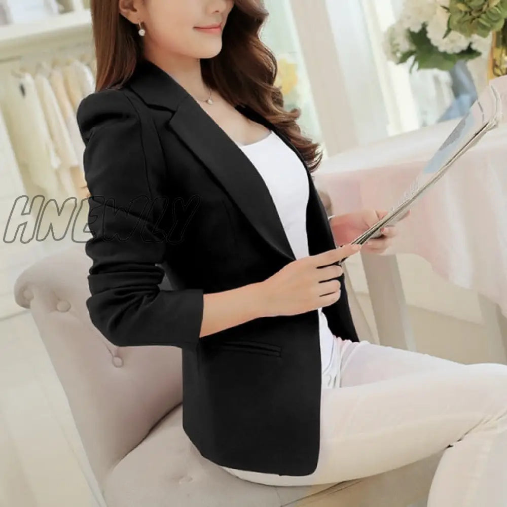 Peonfly Ladies Blazer Long Sleeve Blaser Women Suit Jacket Female Feminine Femme Pink Blue White