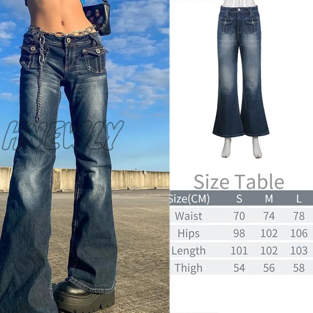 Printed Baggy Y2K Jeans Women’s Low Waist Jeans Autumn Winter Oversize Wide Leg Pants Casual