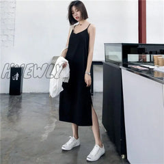 Sexy Women Maxi Dress Black Sling Female Summer Sleeveless V - Neck Vest Long Dresses Black / L