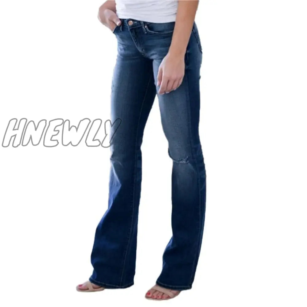 Skinny Flared Jeans Women’s Fashion Denim Pants Bootcut Bell Bottoms Stretch Trousers Women Woman