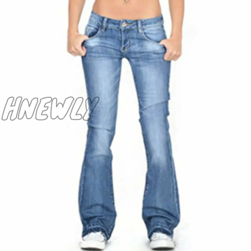 Skinny Flared Jeans Women’s Fashion Denim Pants Bootcut Bell Bottoms Stretch Trousers Women Woman