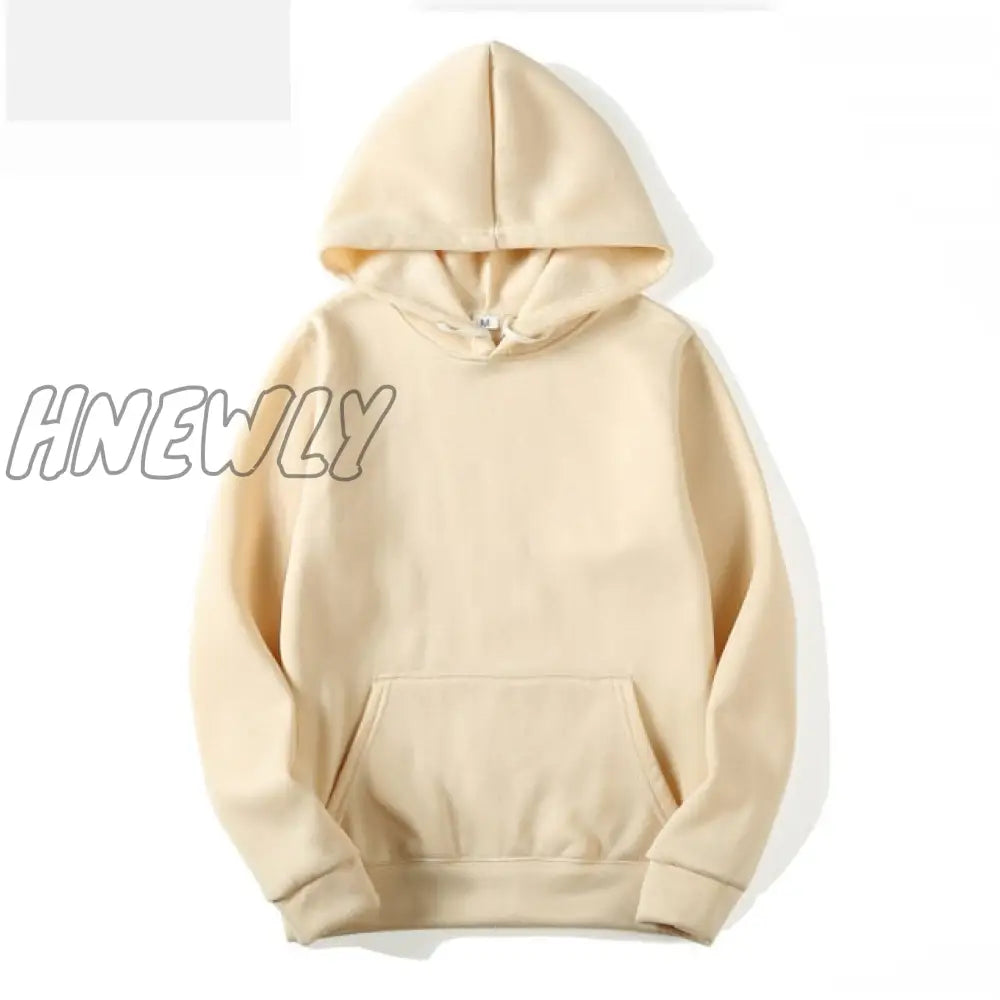 Sports Hoodie Spring And Autumn Men’s Women’s Casual Hooded Pullover Sweatshirt Pure Color Top