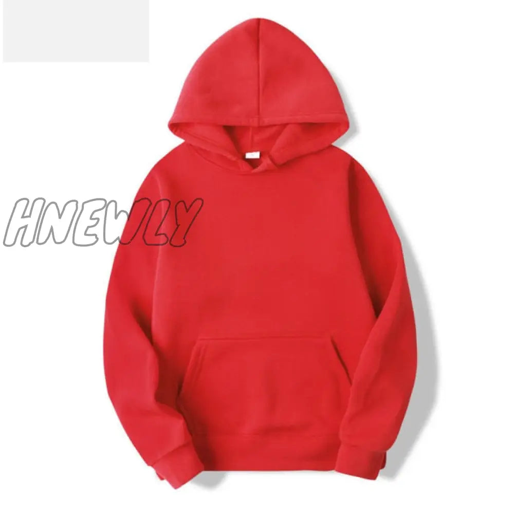 Sports Hoodie Spring And Autumn Men’s Women’s Casual Hooded Pullover Sweatshirt Pure Color Top