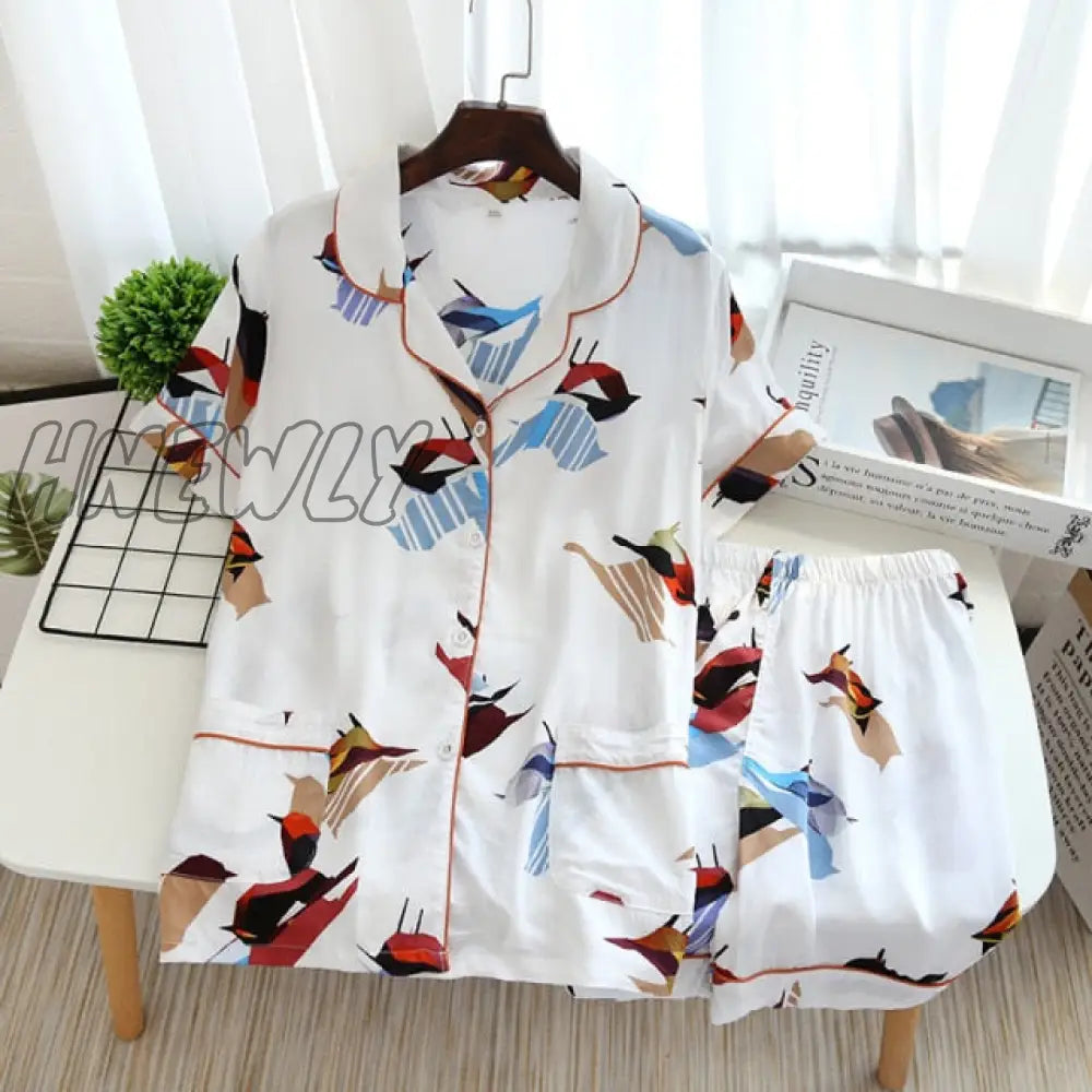 Summer News Pijama Mujer Thin Section Short - Sleeved Shorts Large Floral Print Pajamas Home