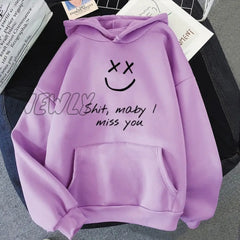 Walls Merch Women Hoodies Louis Tomlinson Smiley Face Sweatshirt Harajuku Oversized Hoodie