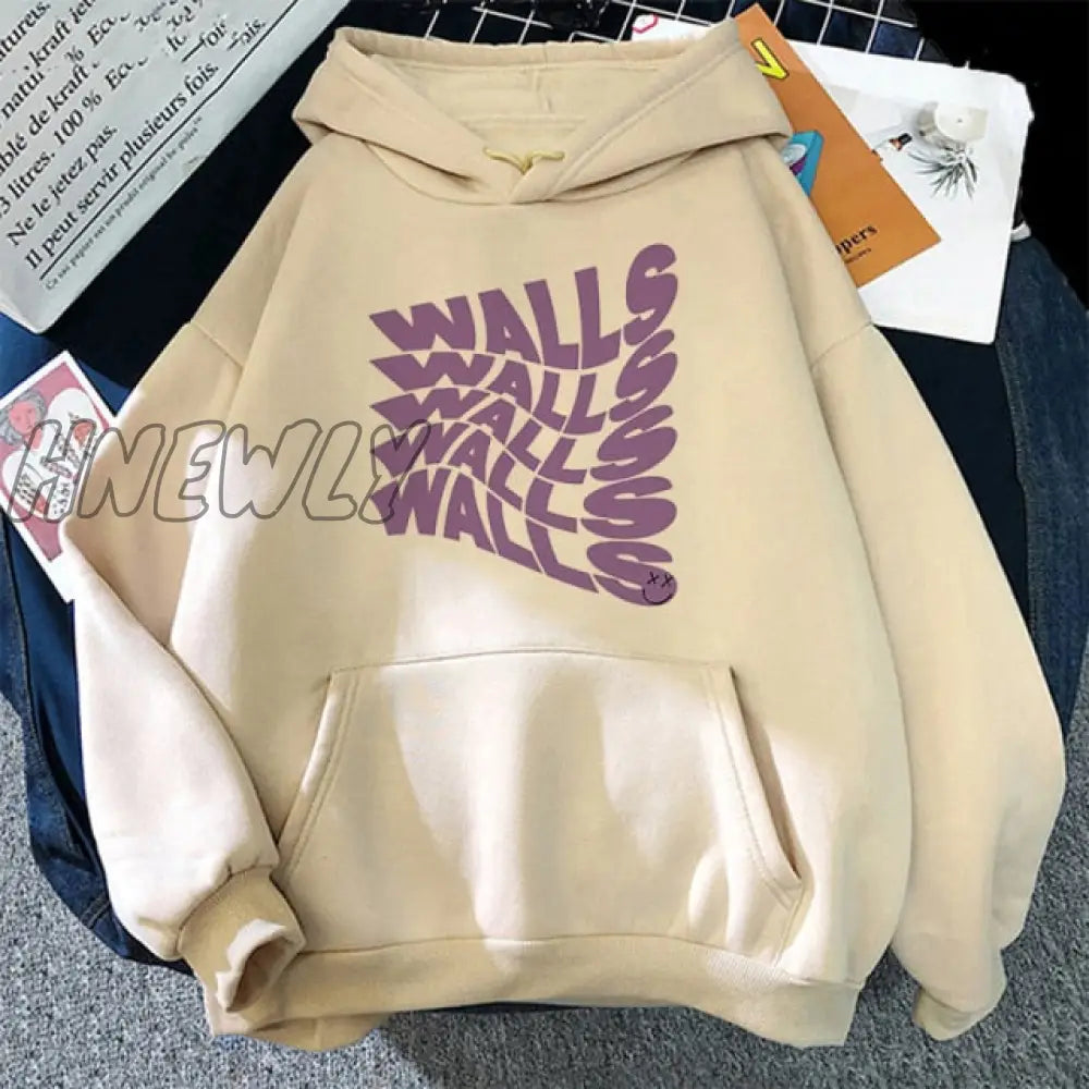 Walls Merch Women Hoodies Louis Tomlinson Smiley Face Sweatshirt Harajuku Oversized Hoodie