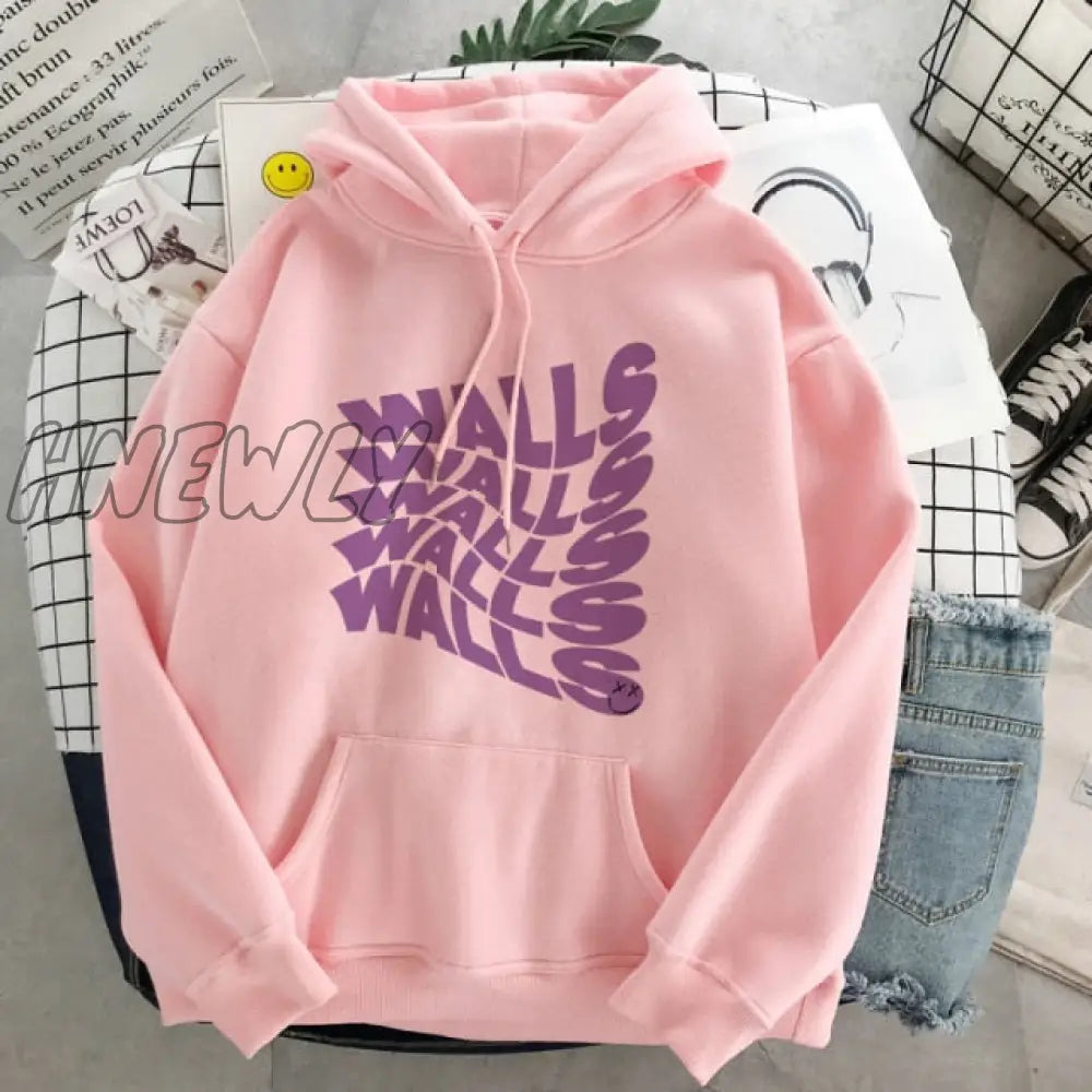 Walls Merch Women Hoodies Louis Tomlinson Smiley Face Sweatshirt Harajuku Oversized Hoodie