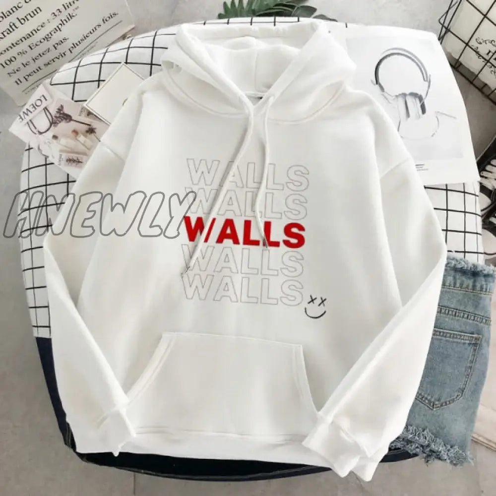 Walls Merch Women Hoodies Louis Tomlinson Smiley Face Sweatshirt Harajuku Oversized Hoodie