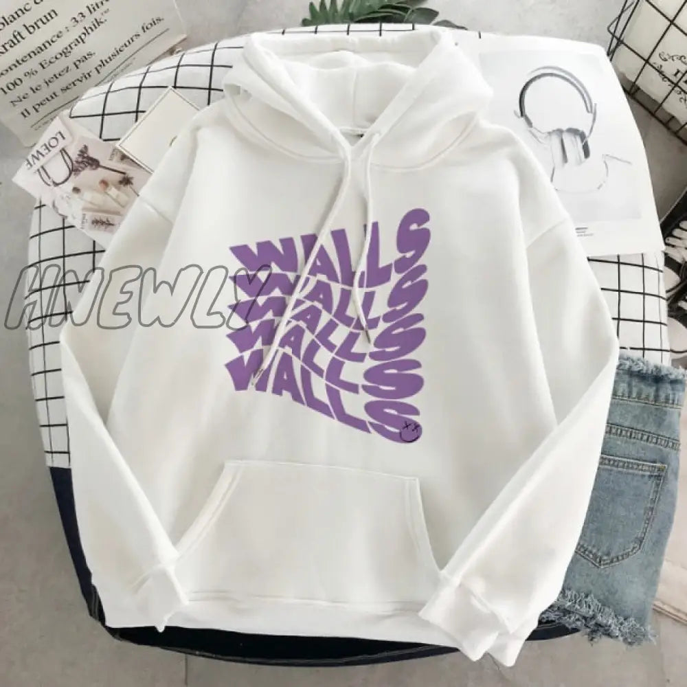 Walls Merch Women Hoodies Louis Tomlinson Smiley Face Sweatshirt Harajuku Oversized Hoodie