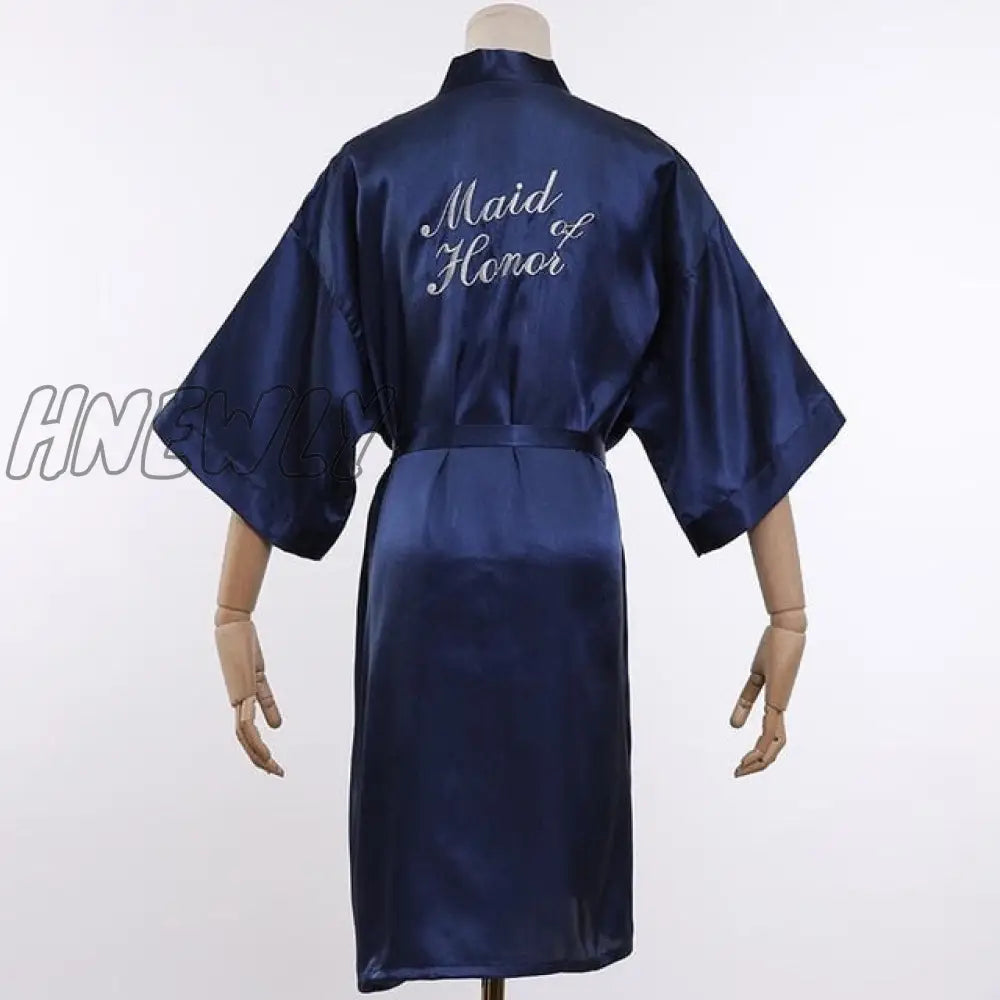 Wedding Bride Bridesmaid Robe Dressing Gown Sexy Women Bathrobe Nightgown Short Sleepwear Casual