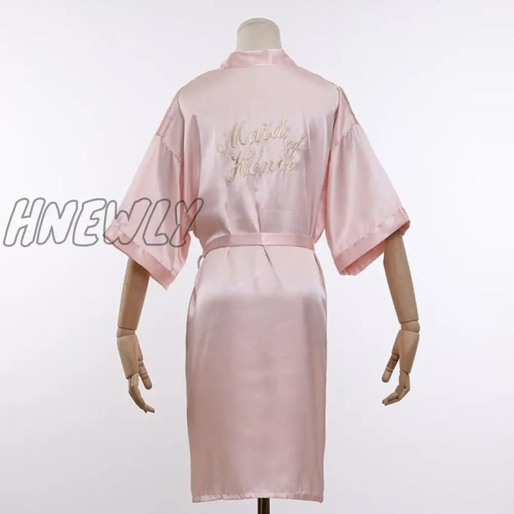 Wedding Bride Bridesmaid Robe Dressing Gown Sexy Women Bathrobe Nightgown Short Sleepwear Casual