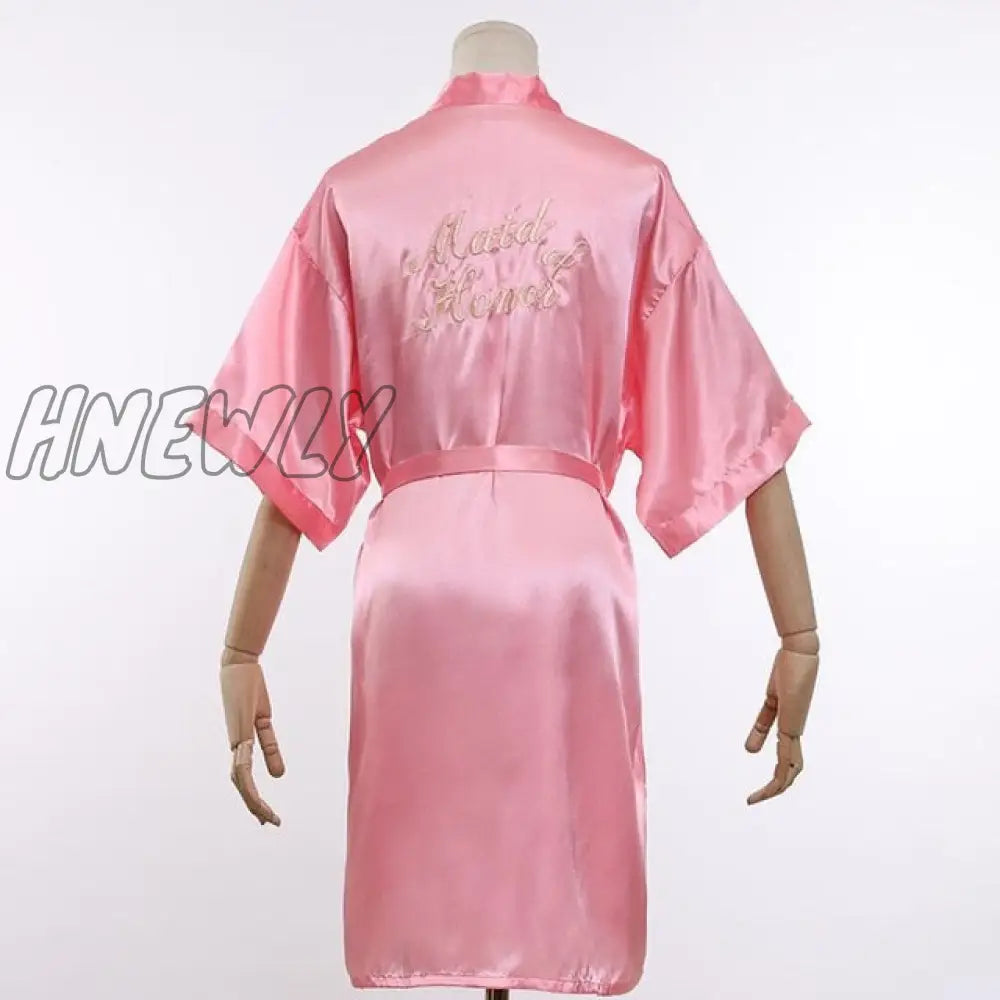 Wedding Bride Bridesmaid Robe Dressing Gown Sexy Women Bathrobe Nightgown Short Sleepwear Casual