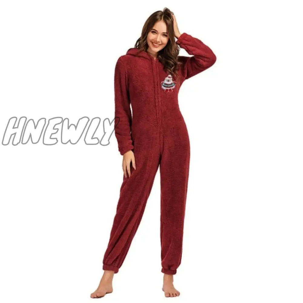 Winter Warm Pyjamas Women Onesies Fluffy Fleece Jumpsuits Sleepwear Overall Hood Sets Pajamas For