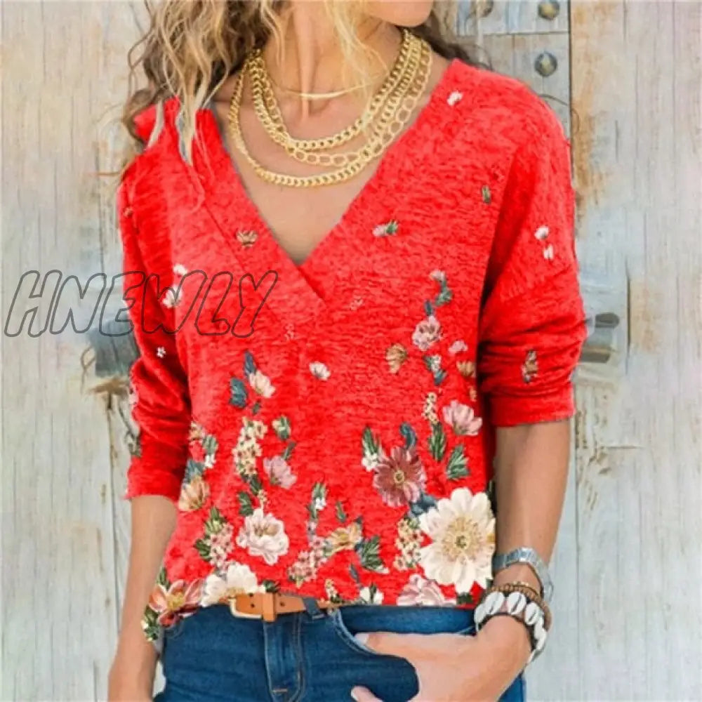 Women Clothing Autumn Spring Basic T Shirt New Fashion Long Sleeve V - Neck Casual Slim Tops Female