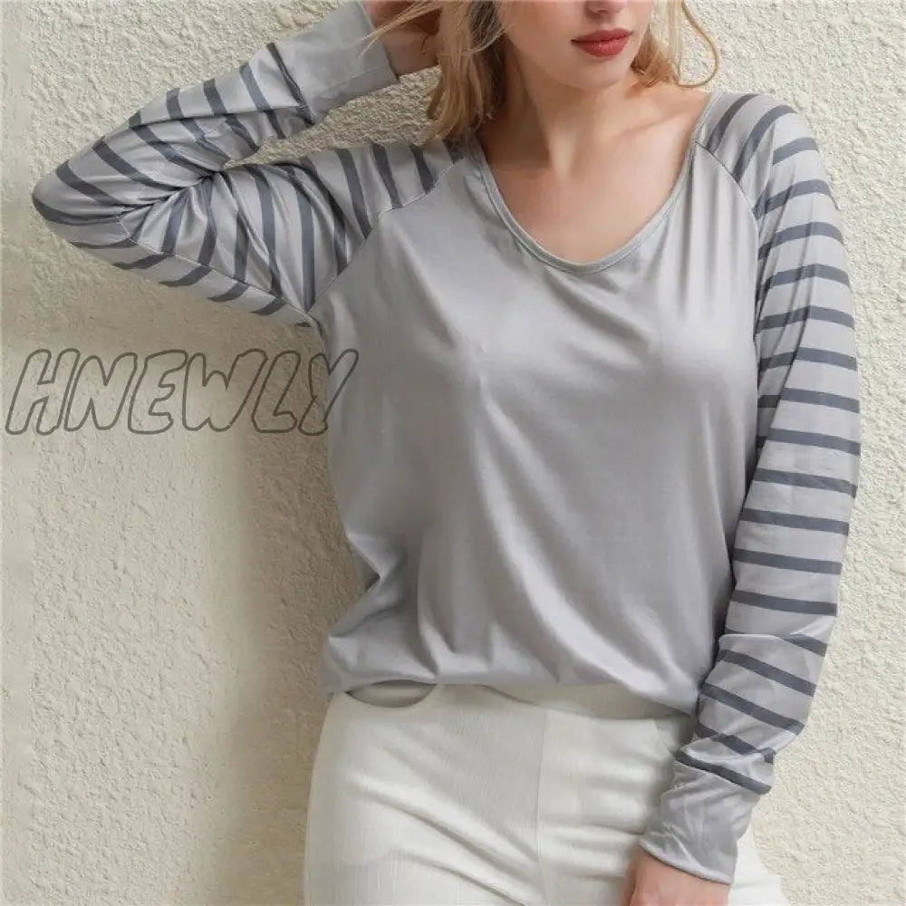 Women Clothing Autumn Spring Basic T Shirt New Fashion Long Sleeve V - Neck Casual Slim Tops Female