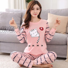 Women Pajamas Set Girl Sleepwear Pijama Long Pyjamas Suit Female Clothing Nightwear