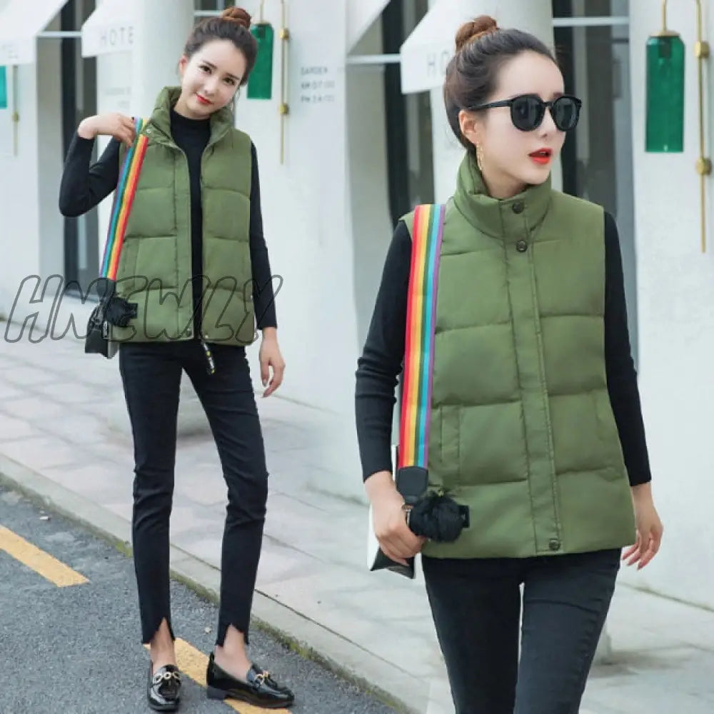 Women Vest Mandarin Collar Sleeveless Short Coat Jacket Waistcoat Female Plus Size Chalecos Para