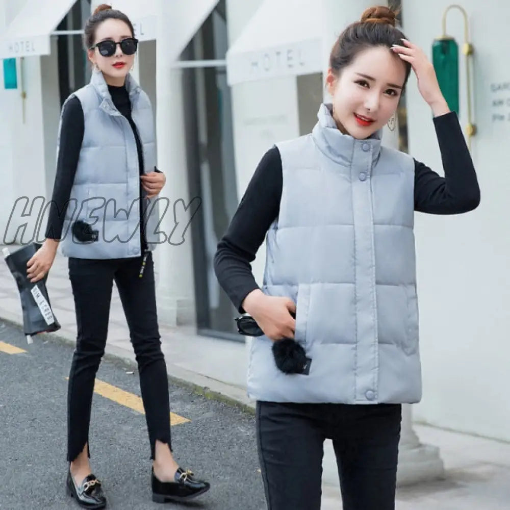 Women Vest Mandarin Collar Sleeveless Short Coat Jacket Waistcoat Female Plus Size Chalecos Para