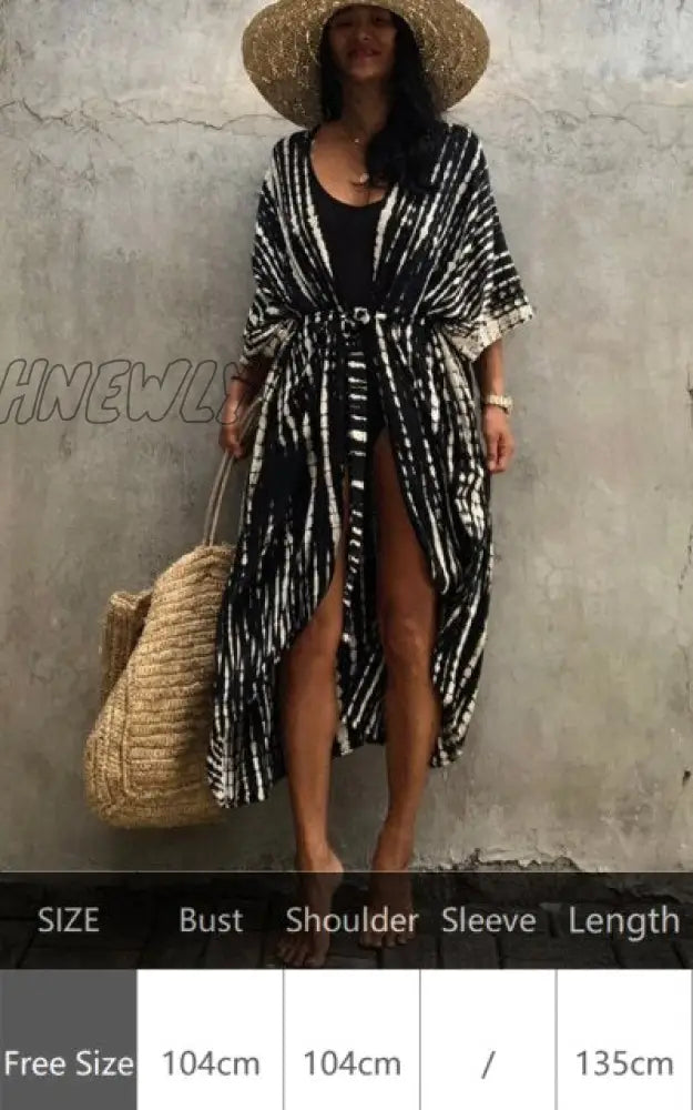 Zebra Snake Print Chiffon Beach Cover Up Tunics For Long Kaftan Beachwear Boho Chic Hippie