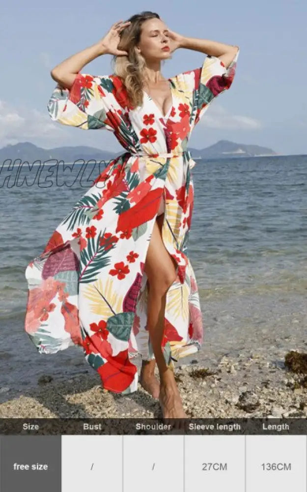 Zebra Snake Print Chiffon Beach Cover Up Tunics For Long Kaftan Beachwear Boho Chic Hippie